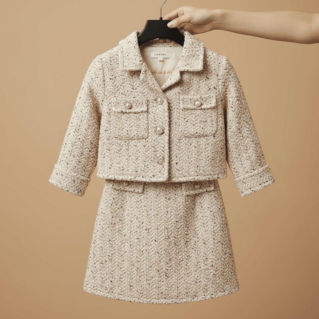 Cream Tweed Jacket & Skirt Set