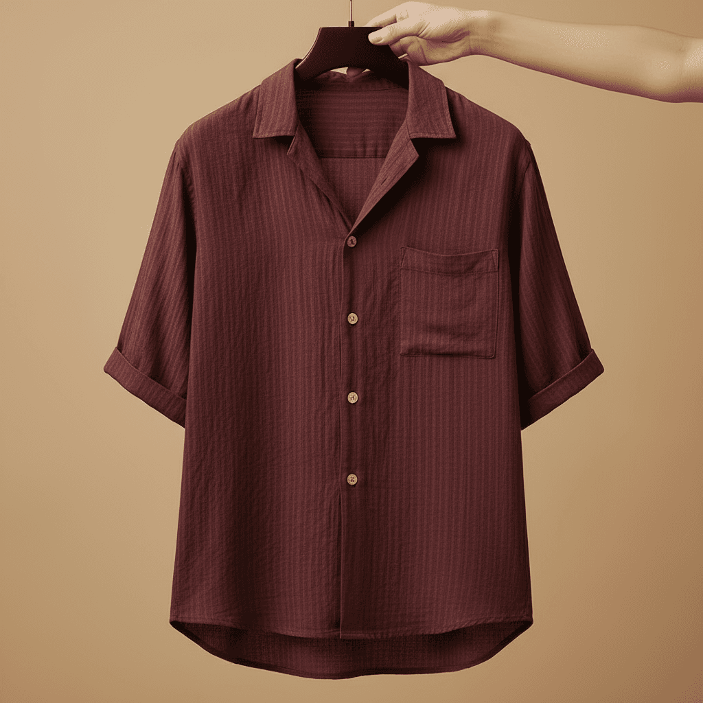 Burgundy Linen Shirt