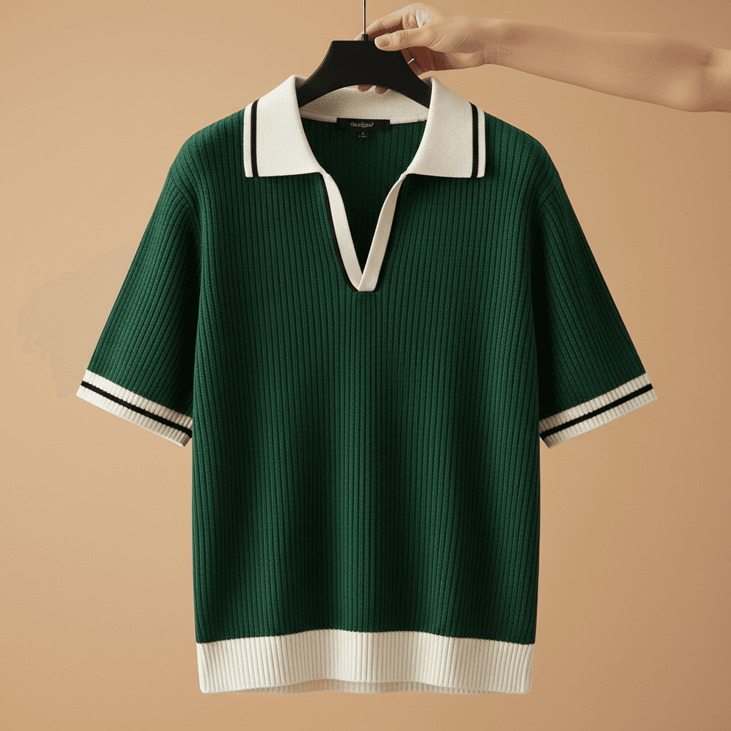 Emerald Ribbed Polo