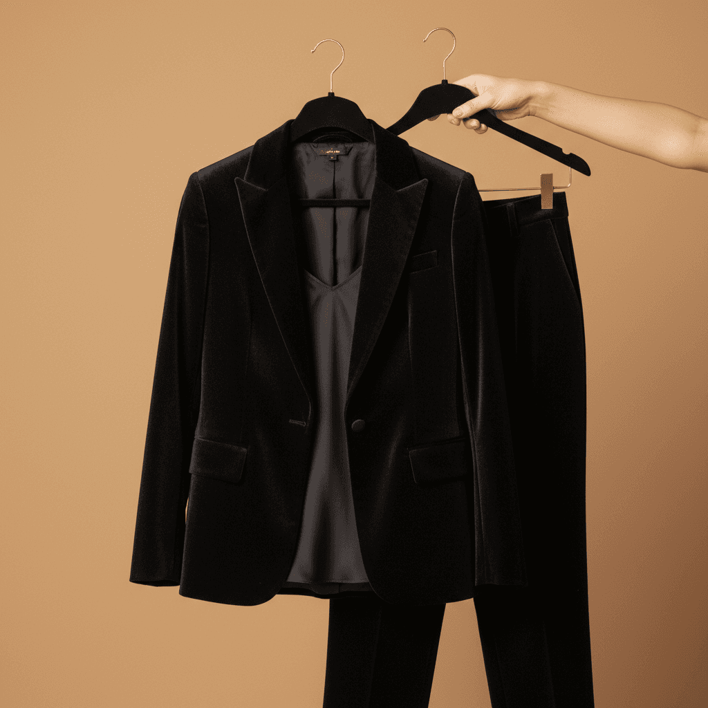 Black Velvet Suit Set