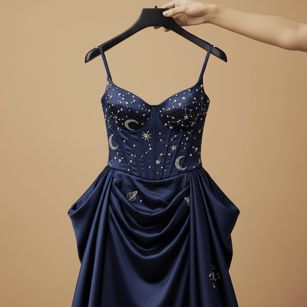 Navy Celestial Corset Dress