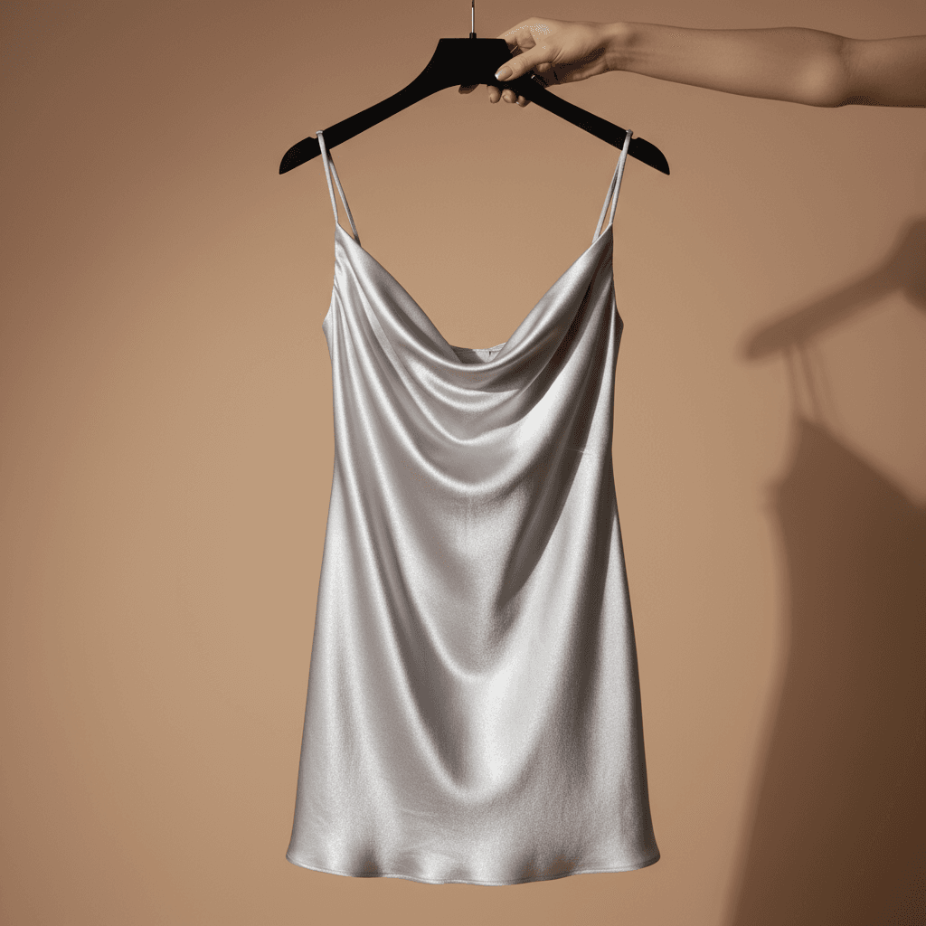 Silver Satin Slip Dress